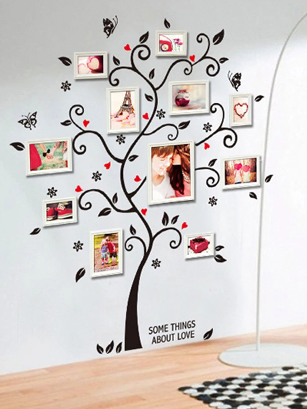 1set DIY Wall Sticker Memory Tree Photo Frames Sticker, Black Removable Memory Tree, Photo Tree Wall Sticker, Creative Bedroom Bedside Decorative Painting Wall Art Sticker