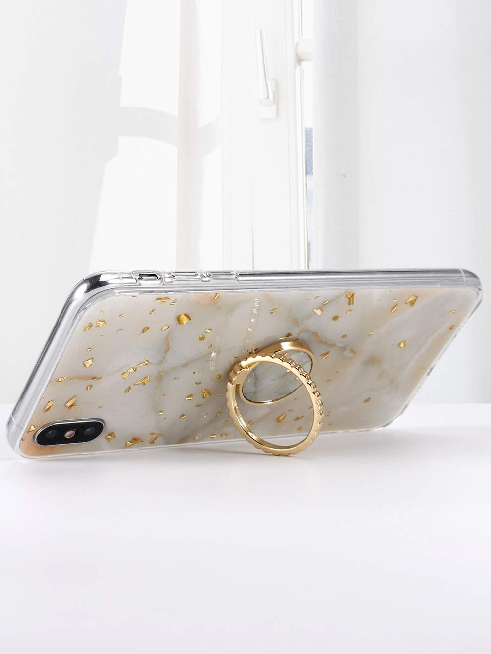 Fashionable Marble Pattern Soft Tpu Phone Case With Stand Holder Compatible With Iphone 15 Series And Iphone 14 Pro Max