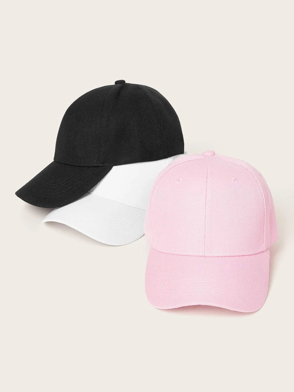 3pcs Solid Simple Baseball Cap