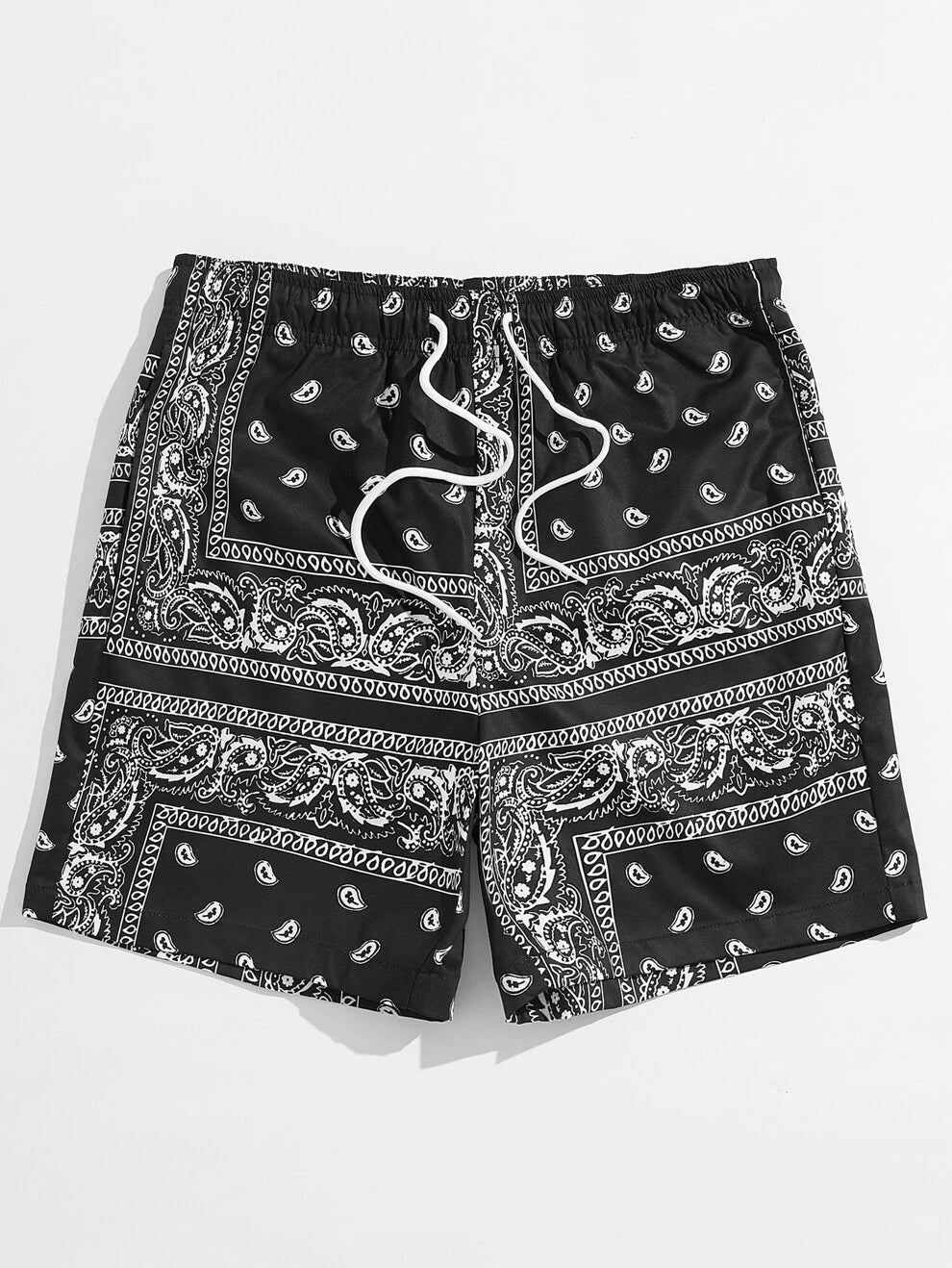 Manfinity RSRT Men Drawstring Waist Paisley Print Shorts