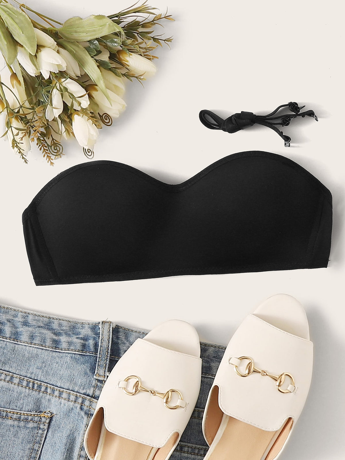 Bandeau Bra With Adjustable Strap