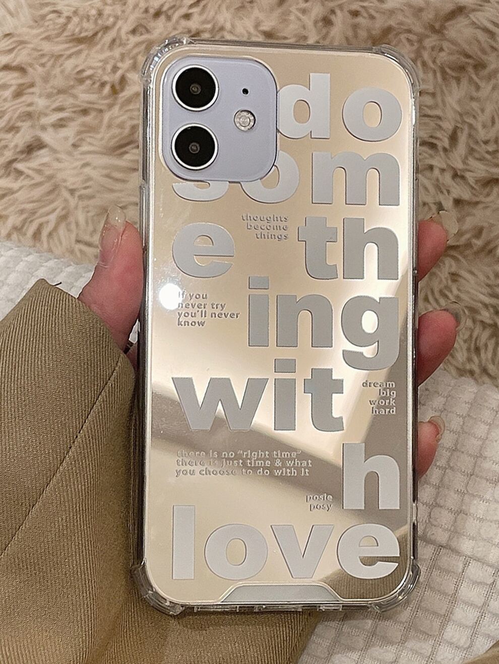 Letter Graphic Mirror Phone Case Compatible With IPhone 11,IPhone 13,IPhone 14 Pro Max