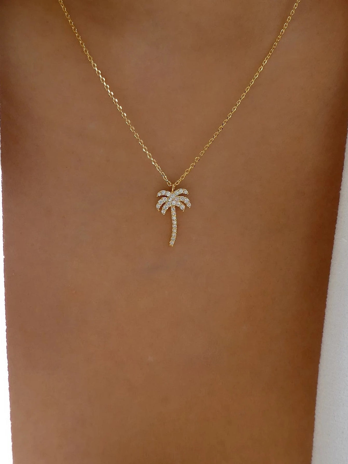 Palm Tree Charm Necklace