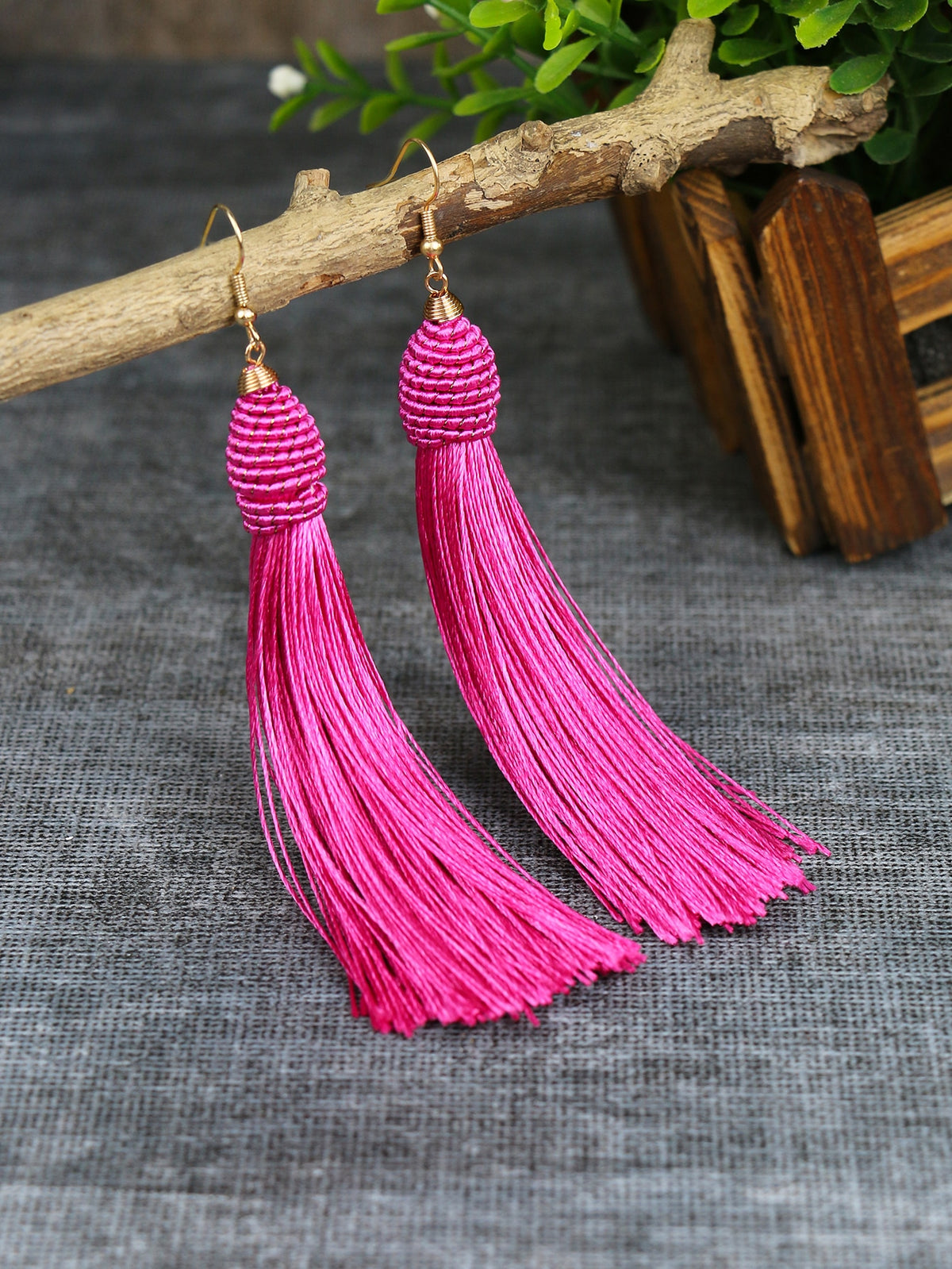 1pair Bohemian Style Vacation Wind Tassel Dangle Earrings In Pink, With Vintage Elements, Suitable For Four Seasons, Daily Life, Work, Stage Performance, Street Fashion, Etc.