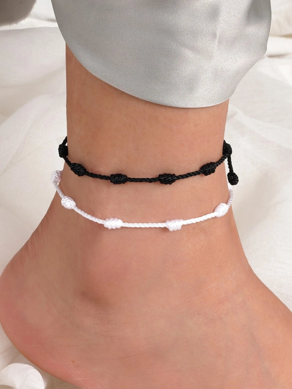 2pcs Simple String Anklet