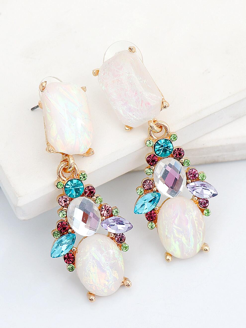 Rhinestone Decor Earrings