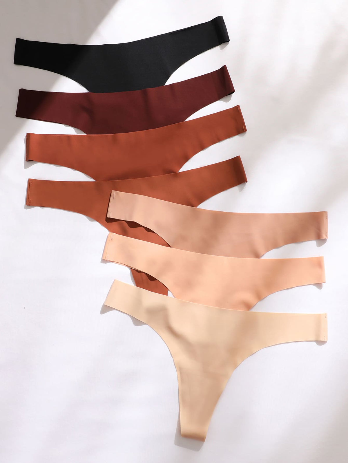 7pcs Seamless Panties, Sexy Thongs Style