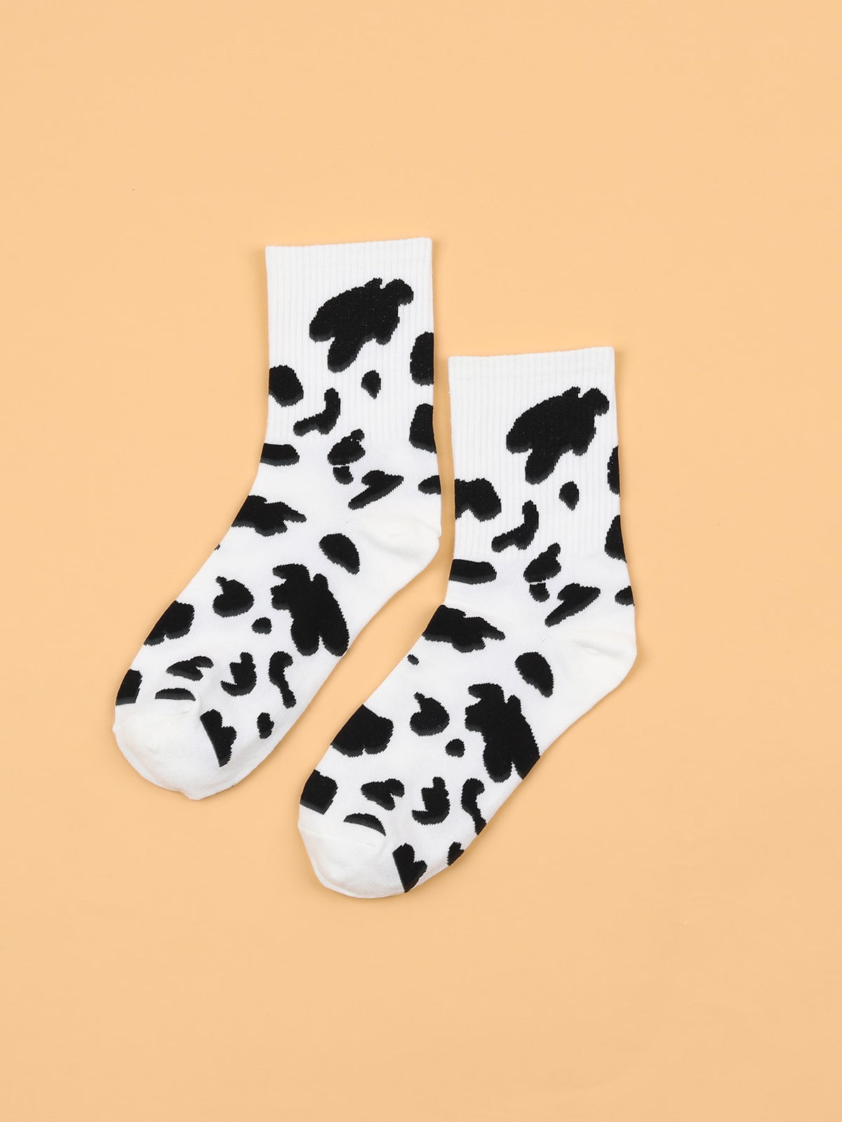 Cow Print Crew Socks