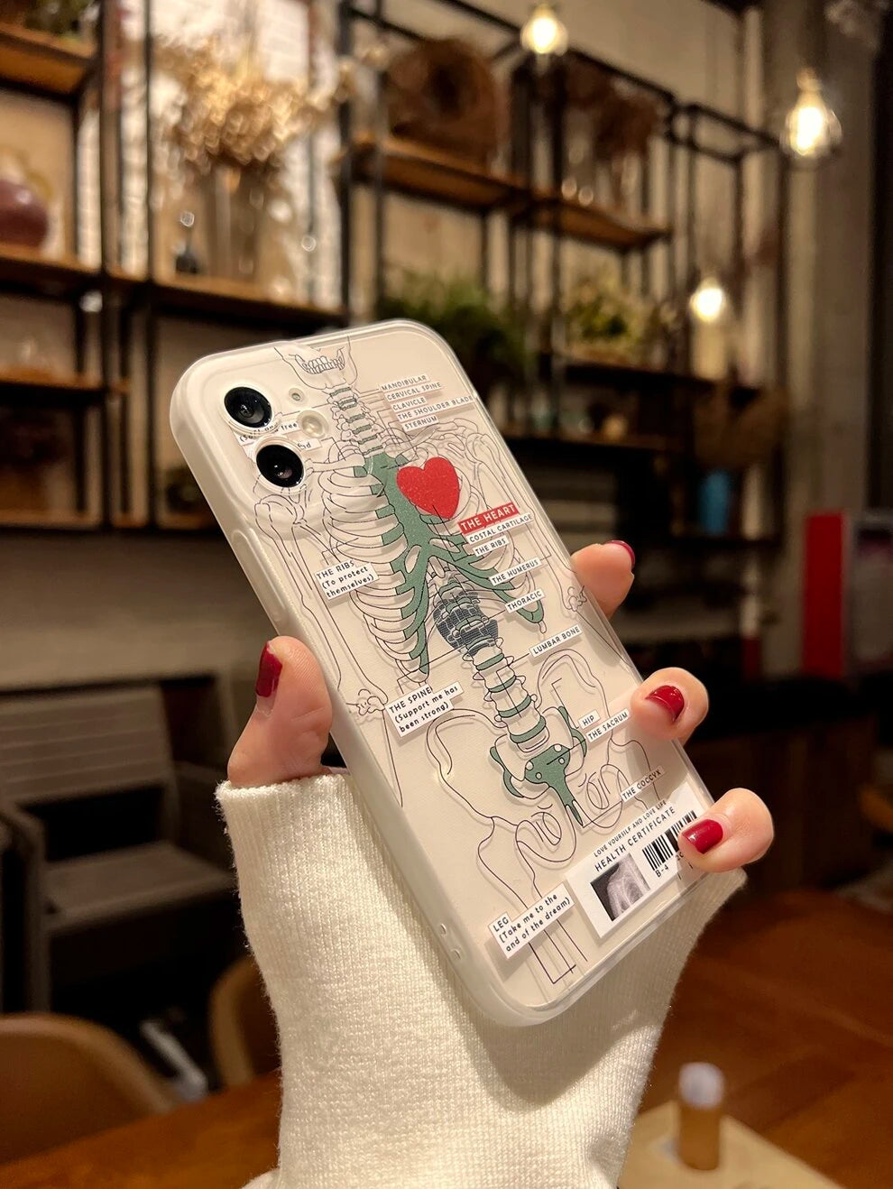 Skeleton Pattern Clear Phone Case Compatible With IPhone 11,IPhone 13,IPhone 14 Pro Max