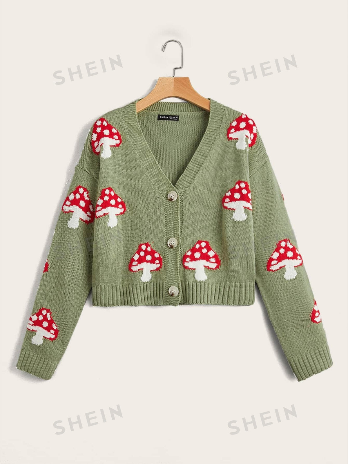 SHEIN EZwear Mushroom Pattern Cardigan