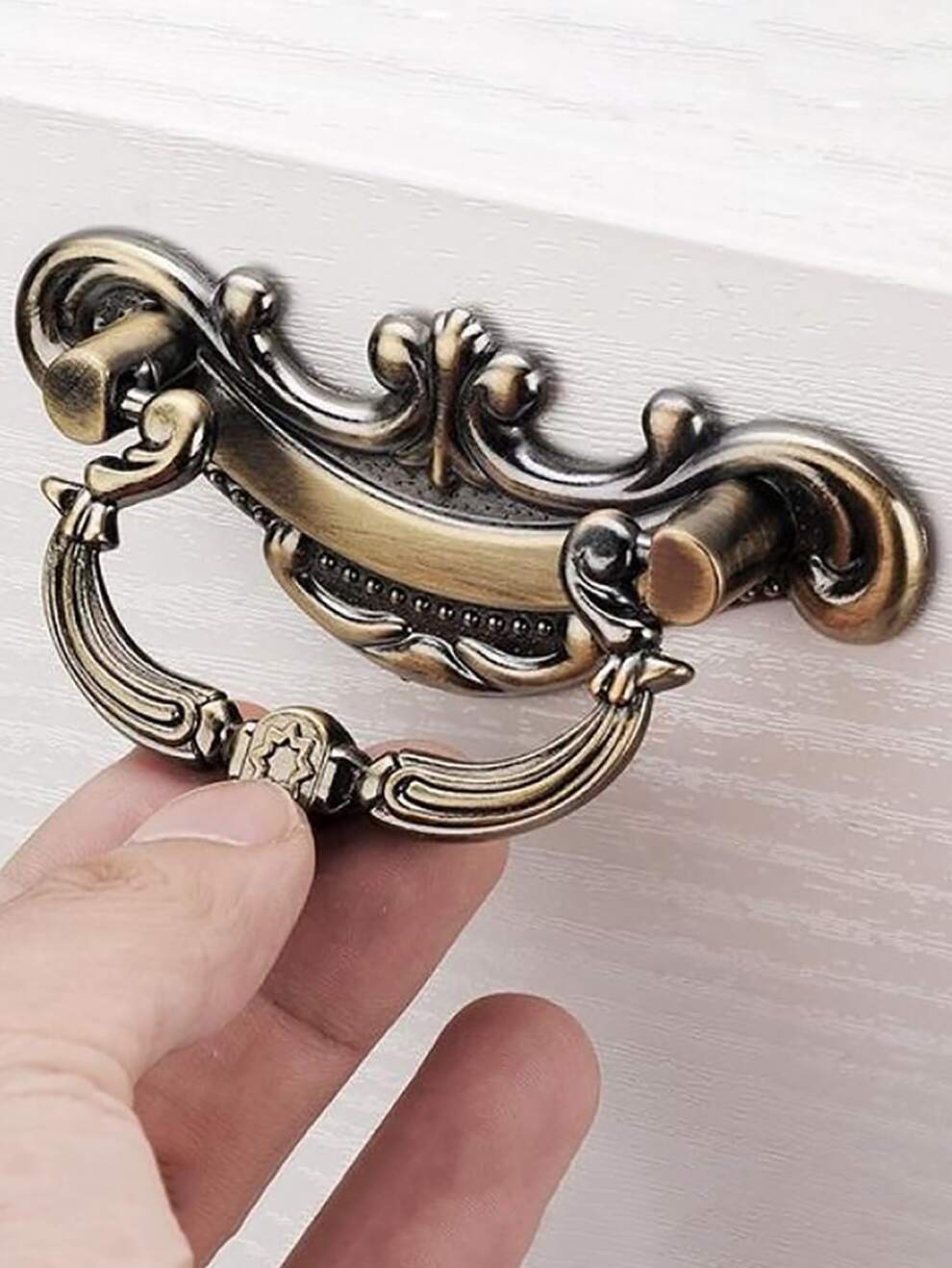 1/3/5pcs Vintage Green Bronze Cabinet Door Drawer Handle