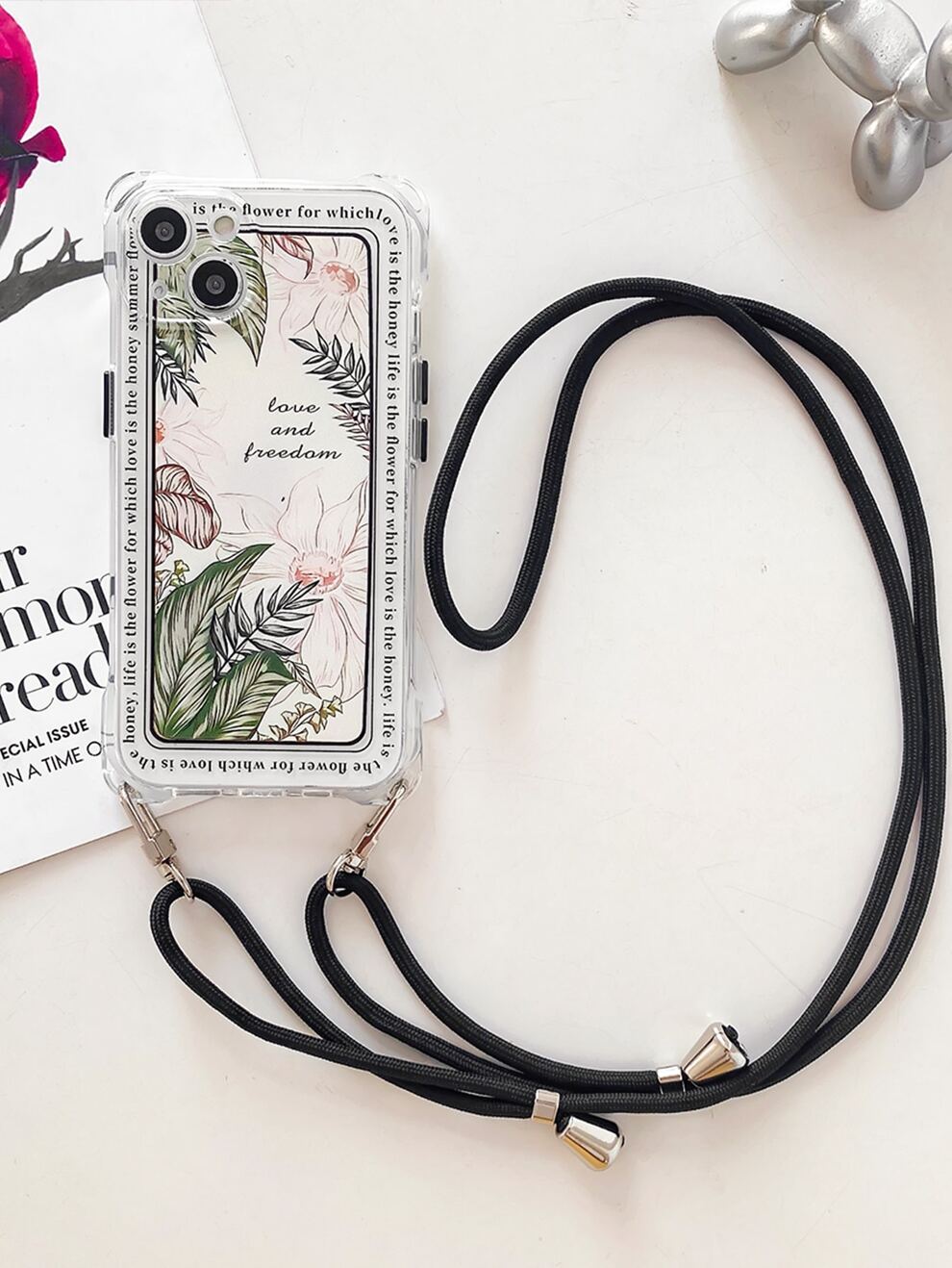 Floral Phone Case With Lanyard