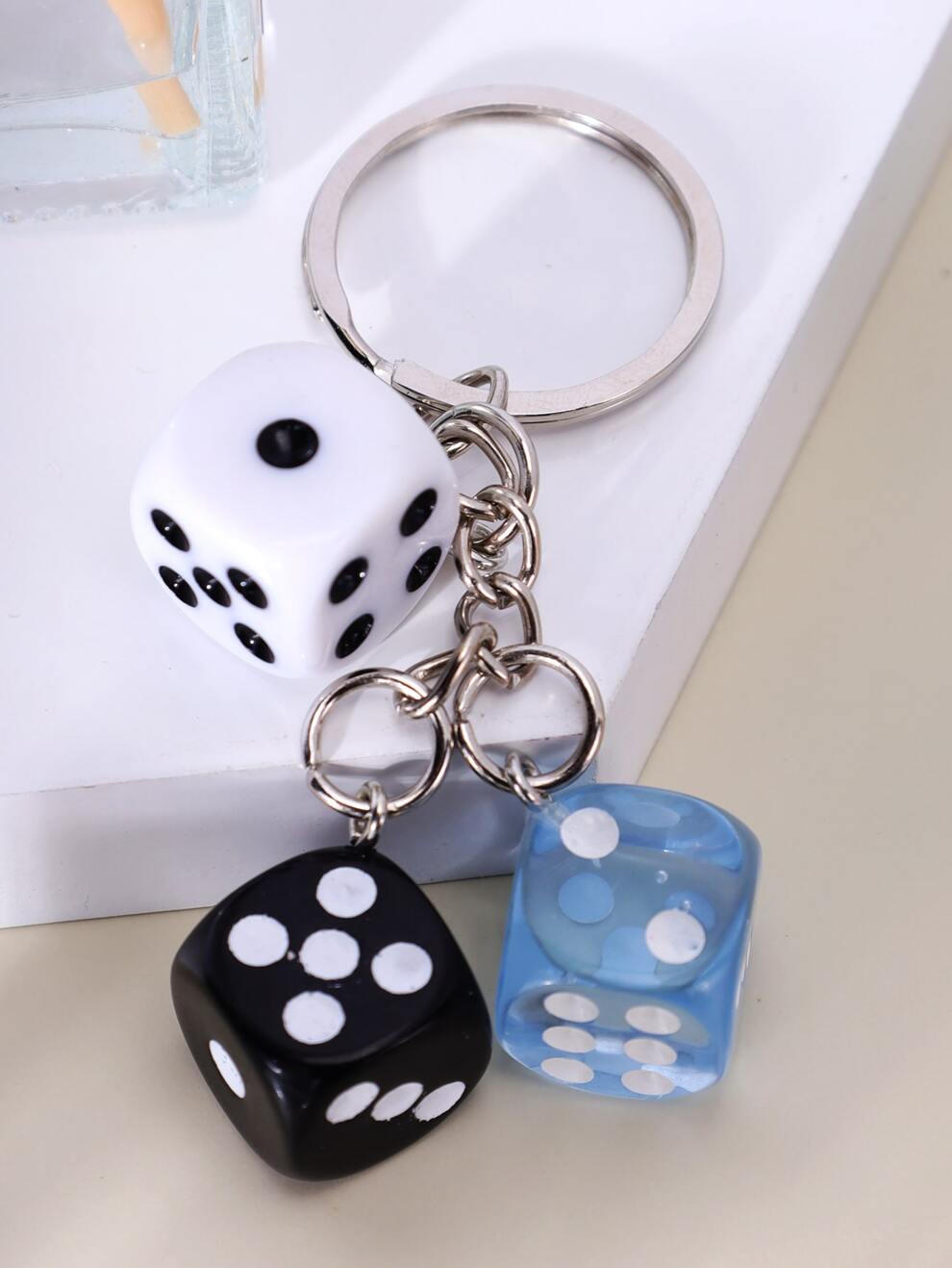 Dice Charm Keychain Casual