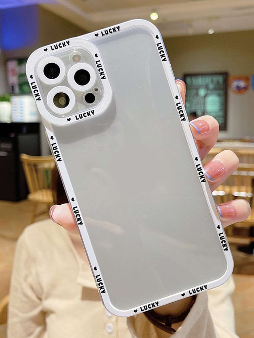 Contrast Frame Clear Phone Case