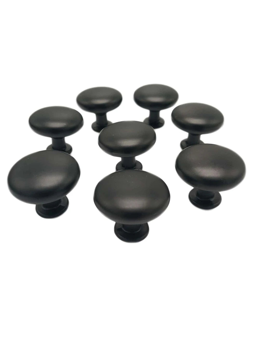 Round Single Hole Aluminum Alloy Black Drawer Handle For Wardrobe And Cabinet Doors