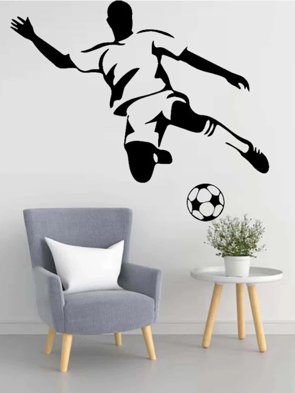 1pc Football Pattern Wall Sticker, Suitable For Bedroom/Living Room Wall Decoration