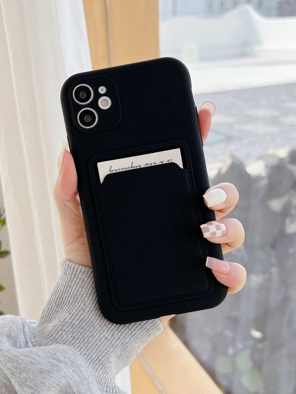 Solid Card Slot Phone Case