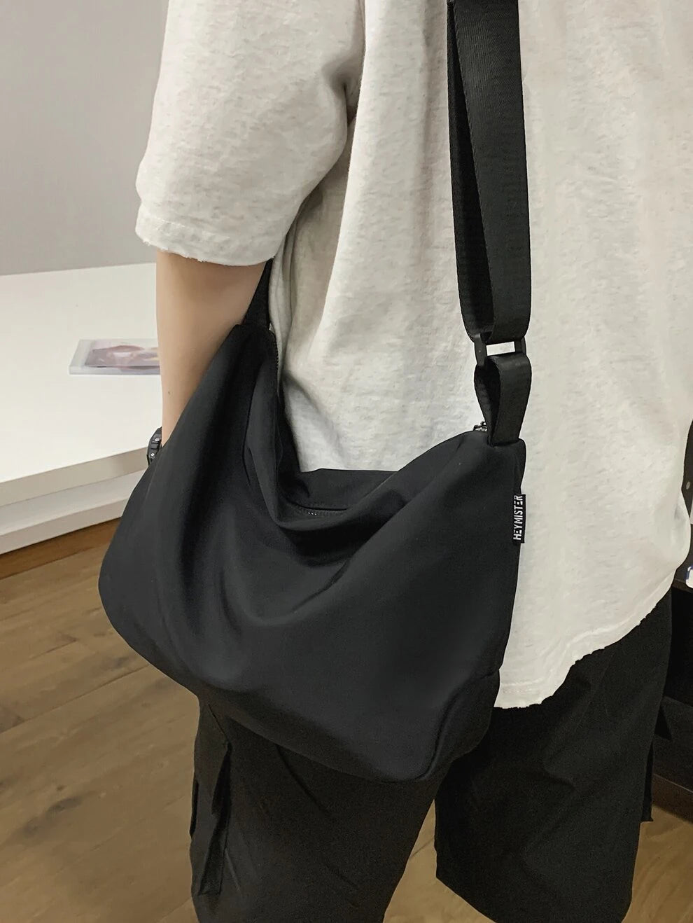 High School Students University Freshman Multifunctional Sling Bag Shoulder Bag Casual Bag Men Minimalist Nylon Crossbody Bag, Handbag Schoolbag For Travel,College,Outdoors,Sports,Commute Holiday Esse