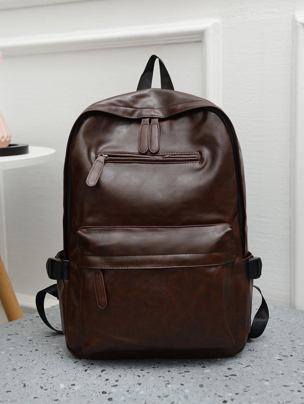 15Inch Foldable Men Minimalist Large Capacity Backpack, Schoolbag For Travel, College, School Leather Bag Vintage Vacation Sport Men Gifts Waterproof Portable Laptop Bag Gifts For Men Black Friday Ruc