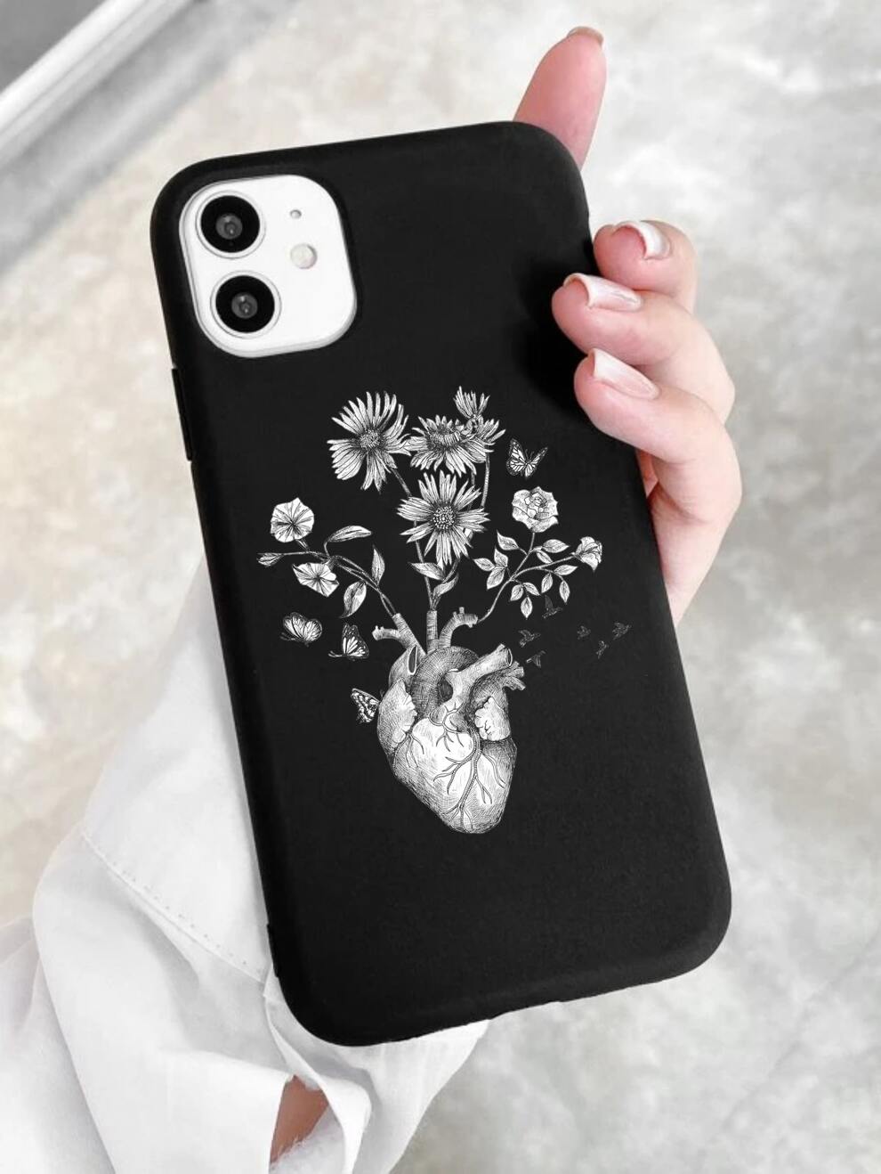 Flower Heart Pattern Phone Case