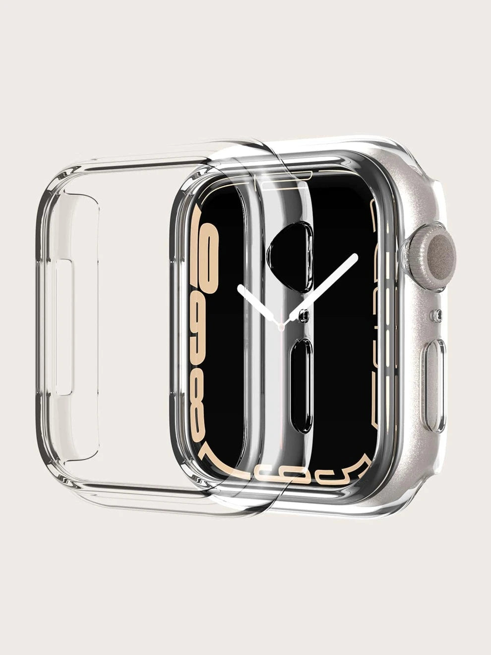 1pc Hard Pc Translucent Watch Case Cover Compatible With Apple Watch Se/9/8/7/6/5/4/3/2/1, Available In 38mm, 40mm, 41mm, 42mm, 44mm, And 45mm, Scratch And Shockproof, Compatible With Both Men And Wom