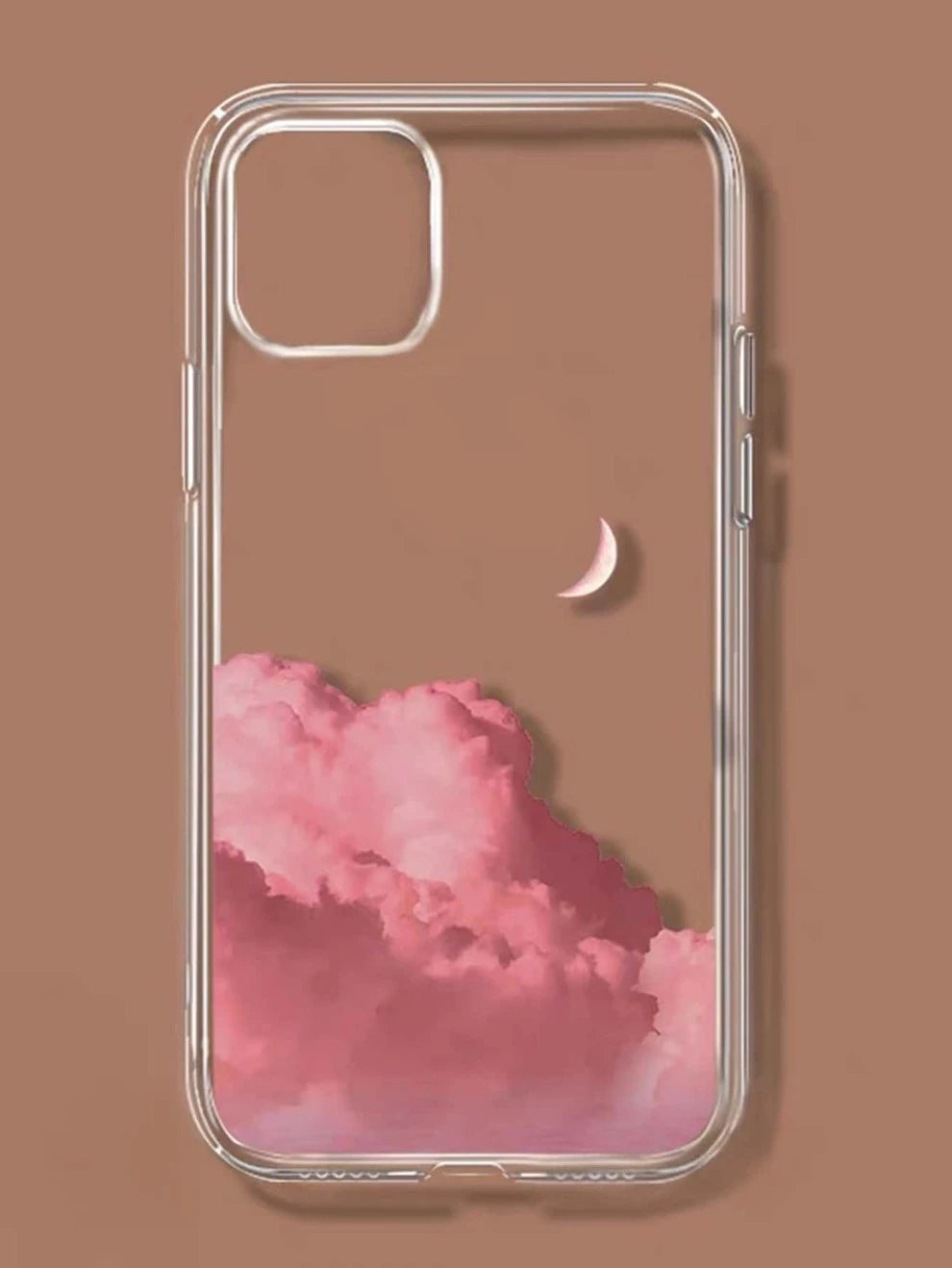 Clouds & Moon Clear Phone Case