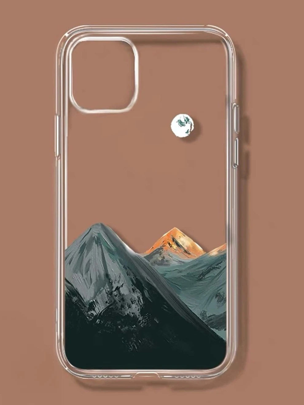 Mountains Painted Clear Phone Case