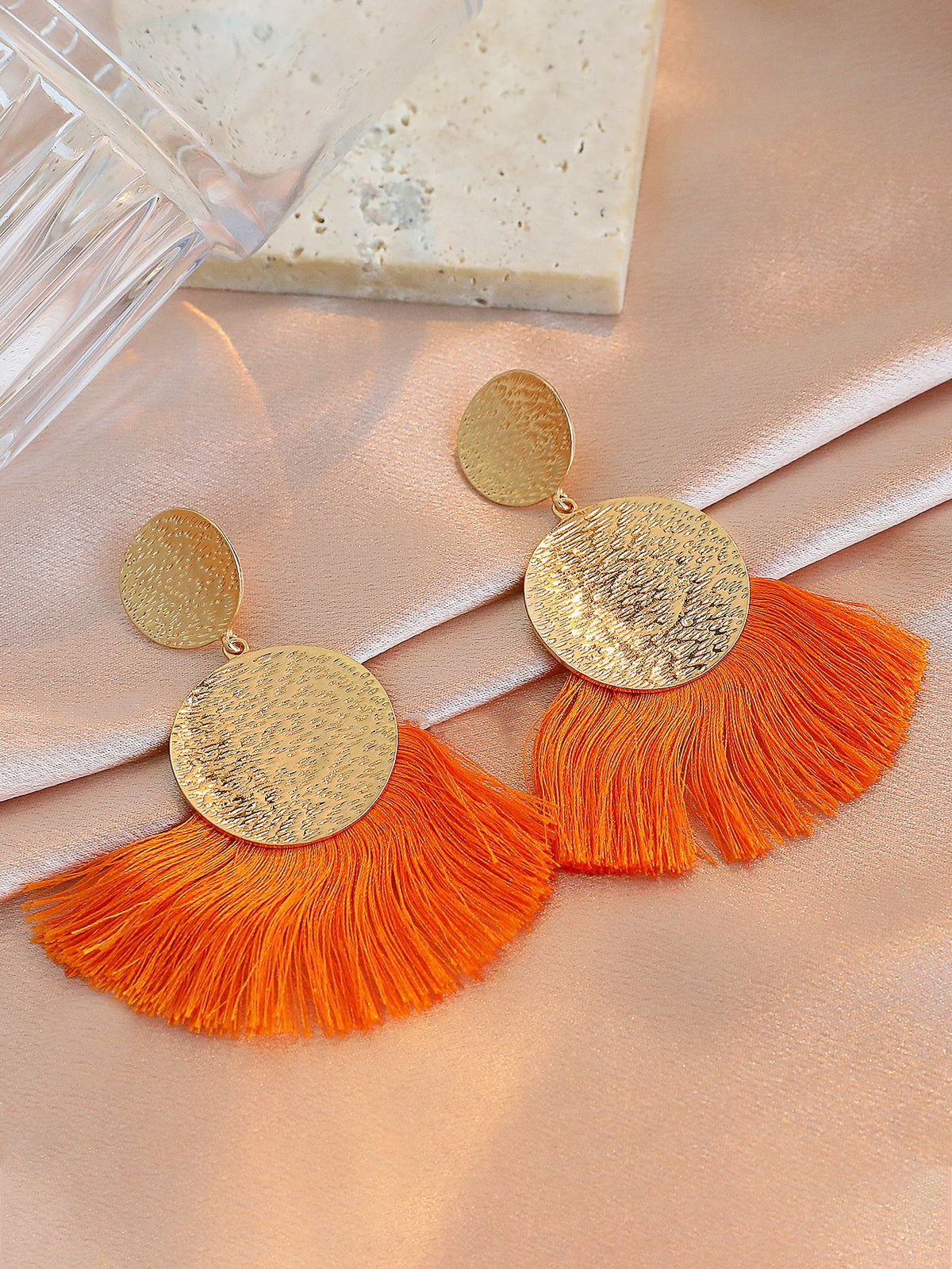 1pair Fashionable Fringed Fan Shaped Earrings For Women, Versatile For Daily Wear, Parties, Dates And Gifts