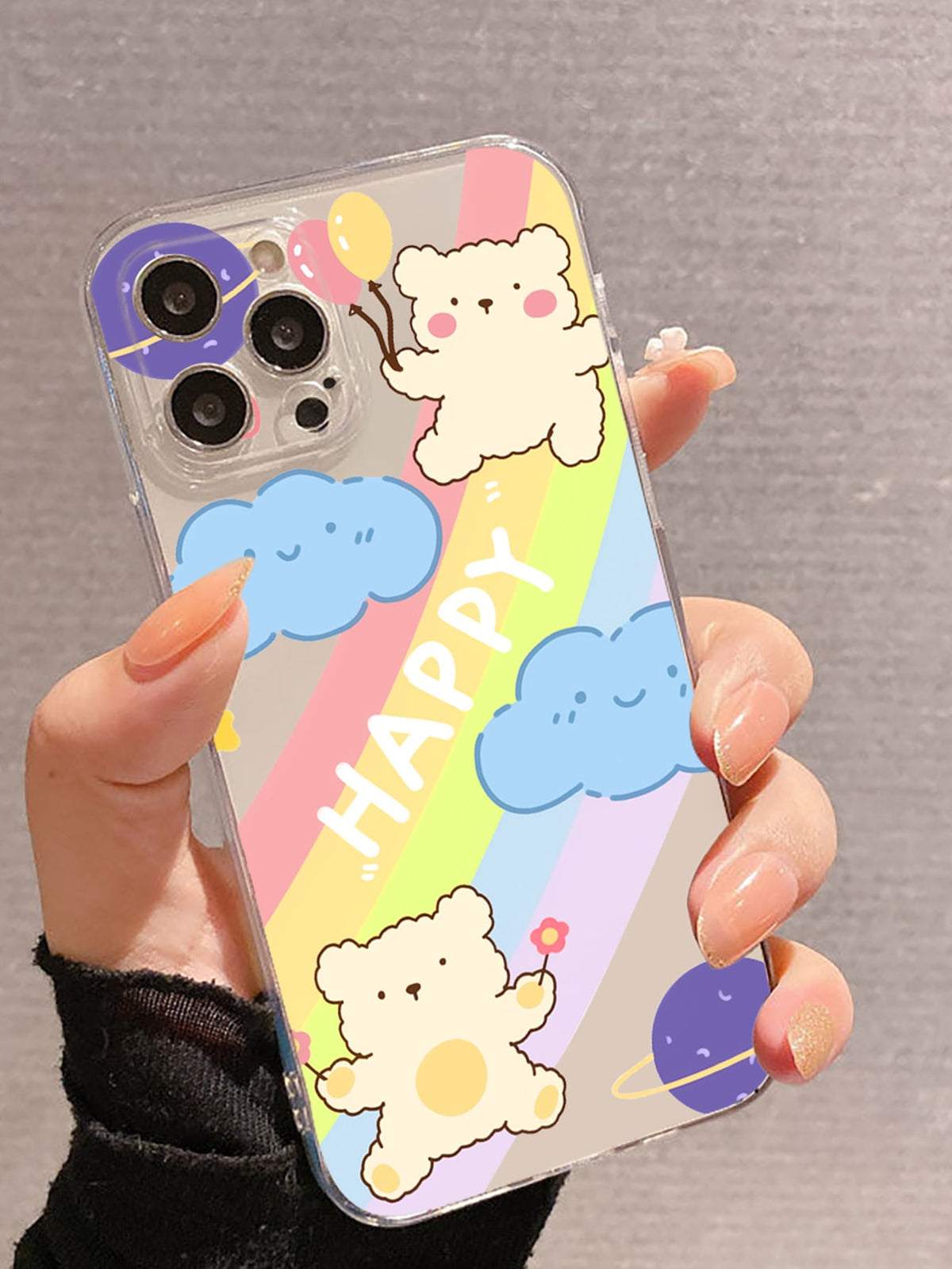 Cartoon Bear Painted Phone Case