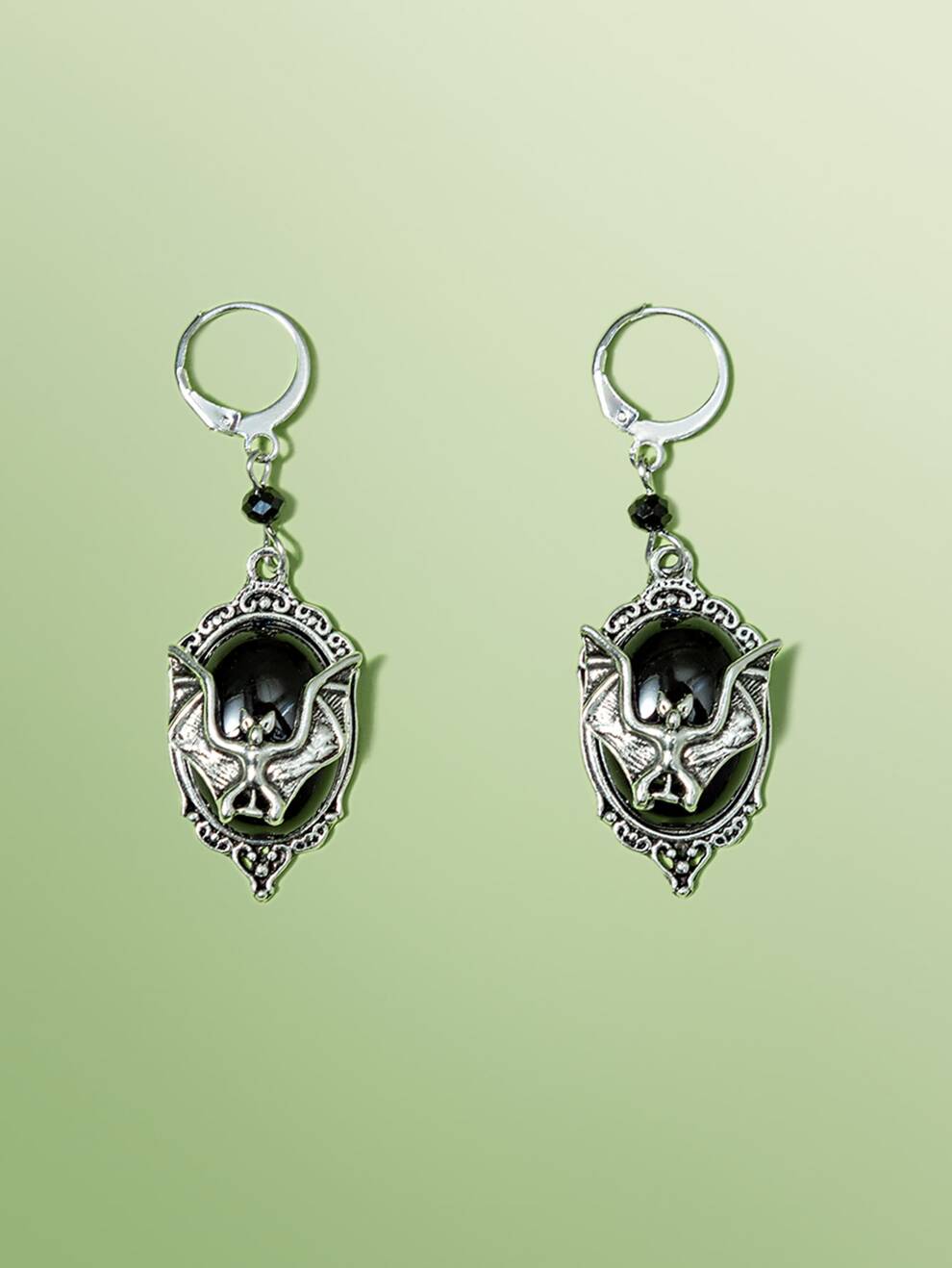 ROMWE Goth Bat Drop Earrings