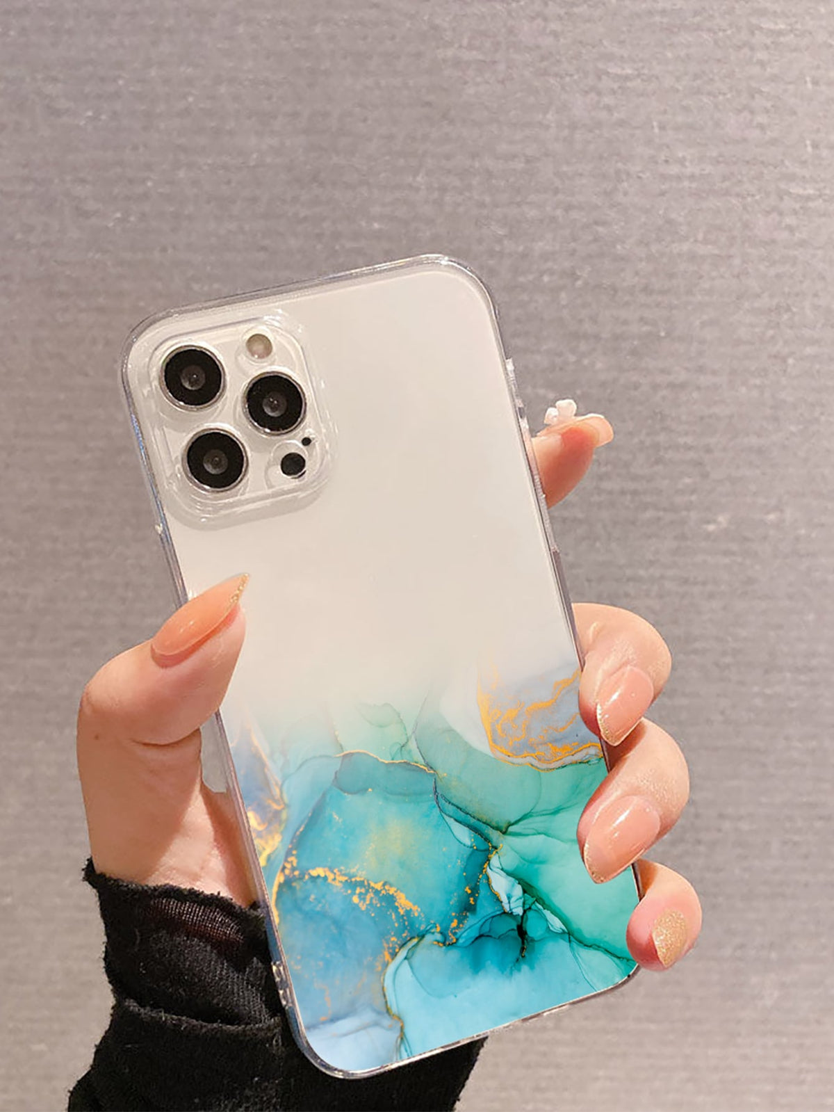 Marble Print Clear Phone Case