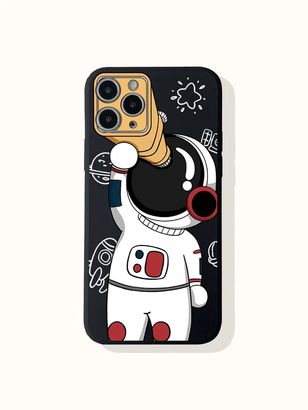 Telescope & Astronaut Printed Phone Case, Compatible With Iphone 15 Pro Max, 14, 13, 12, 11