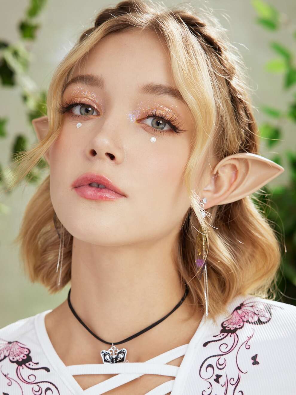 ROMWE Fairycore 2pcs Elf Design Ear Climber