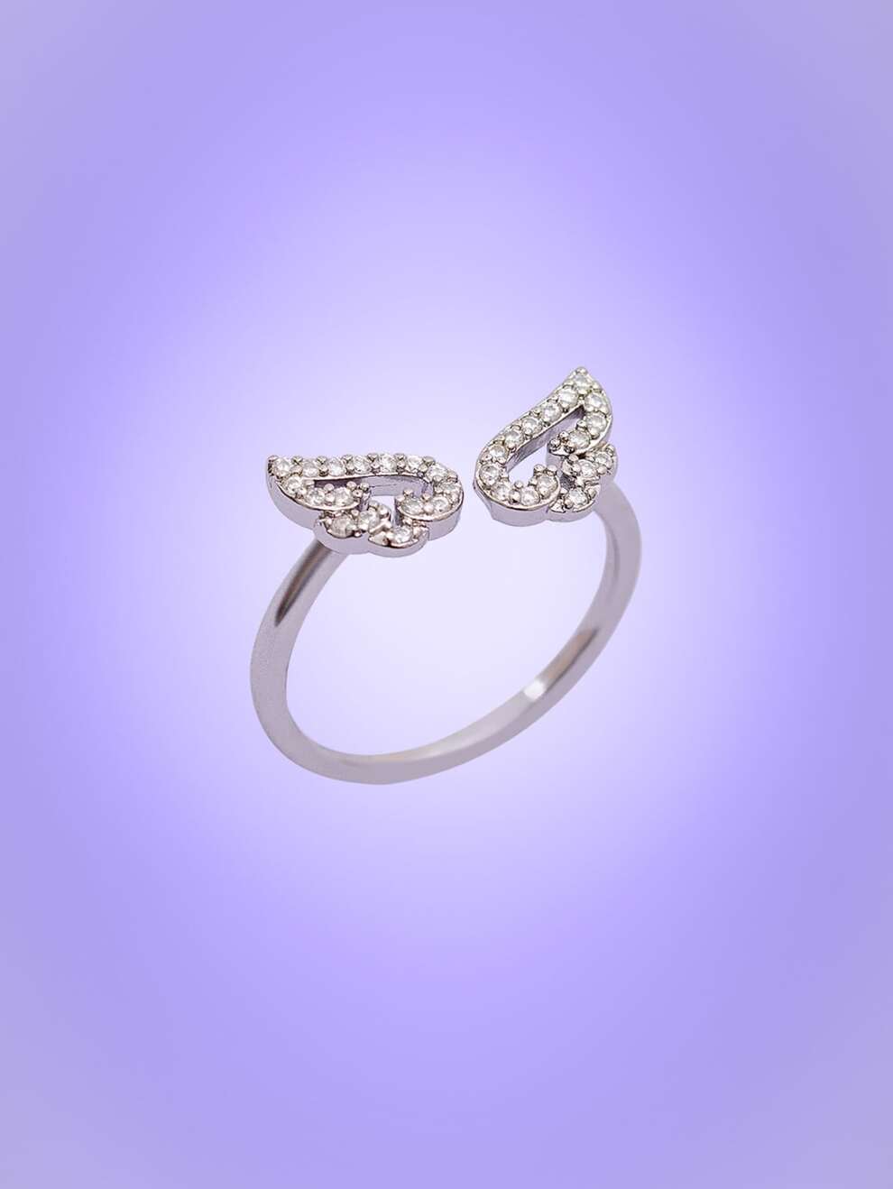 ROMWE Wing Decor Cuff Ring