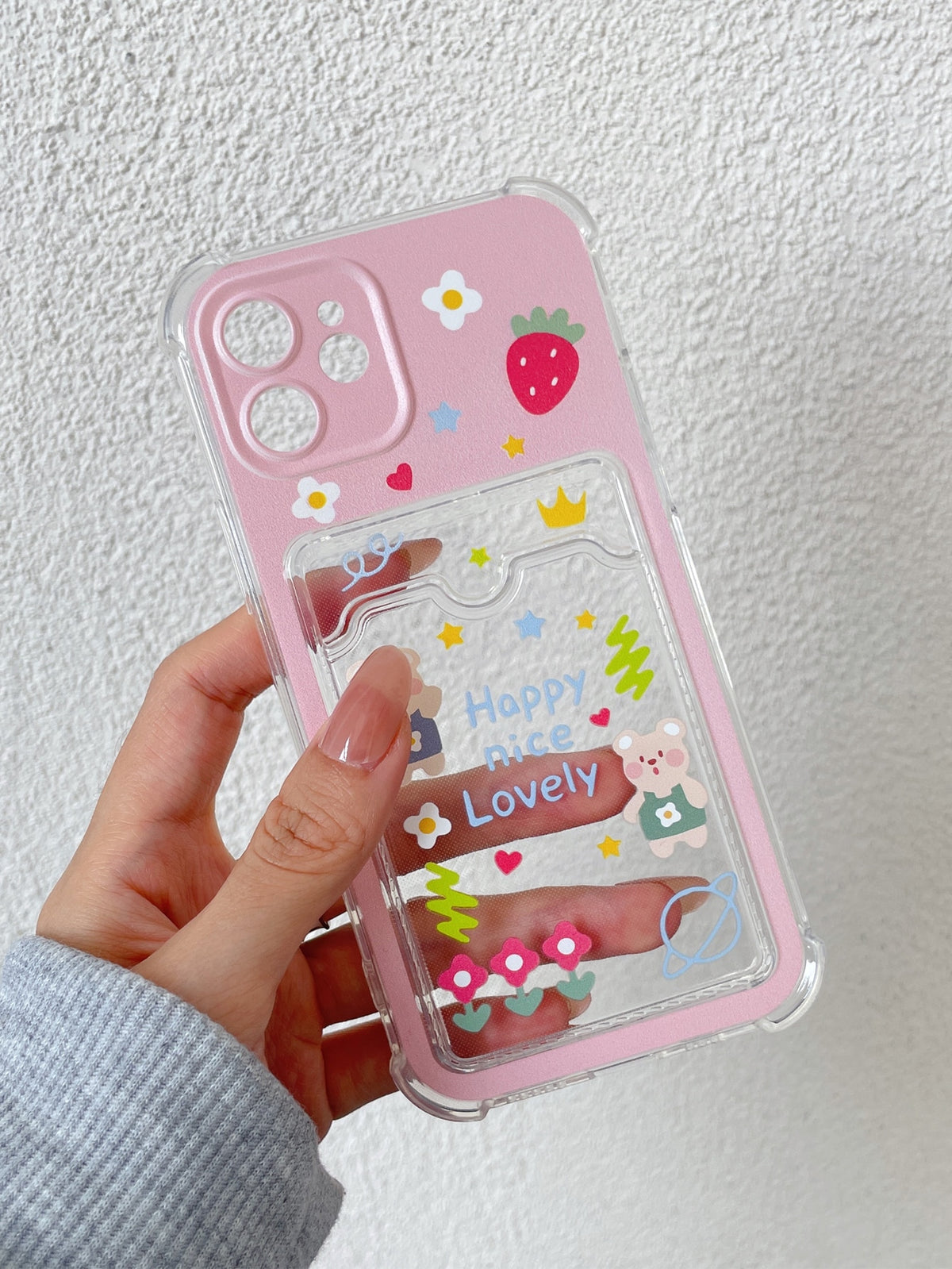 Cartoon Graphic Card Slot Phone Case