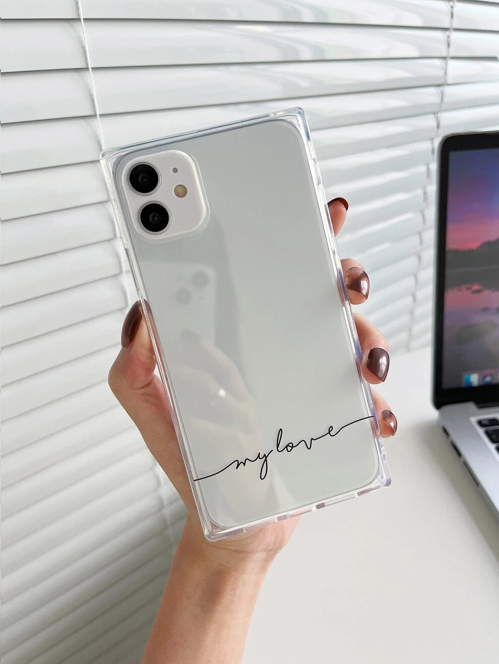 Letter Graphic Clear Phone Case