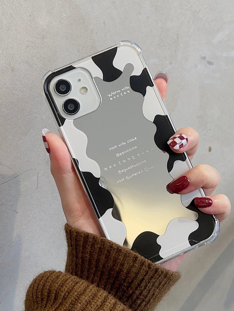 Cow Print Mirror Phone Case Compatible With iPhone15/15Plus/15Pro/15Promax