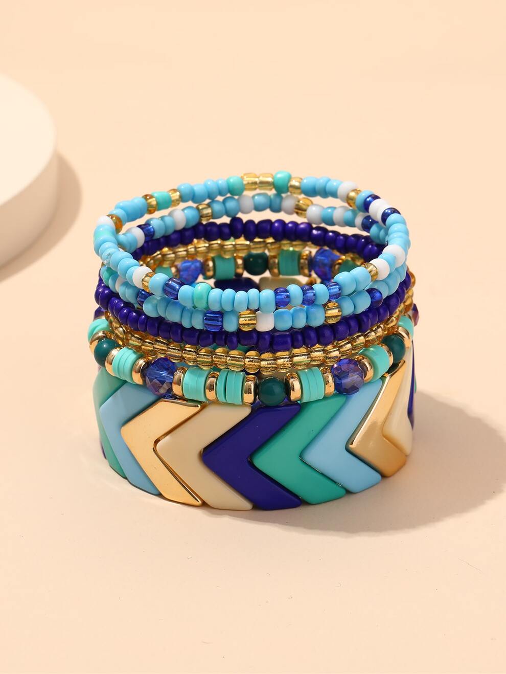 6pcs Color Block Bracelet