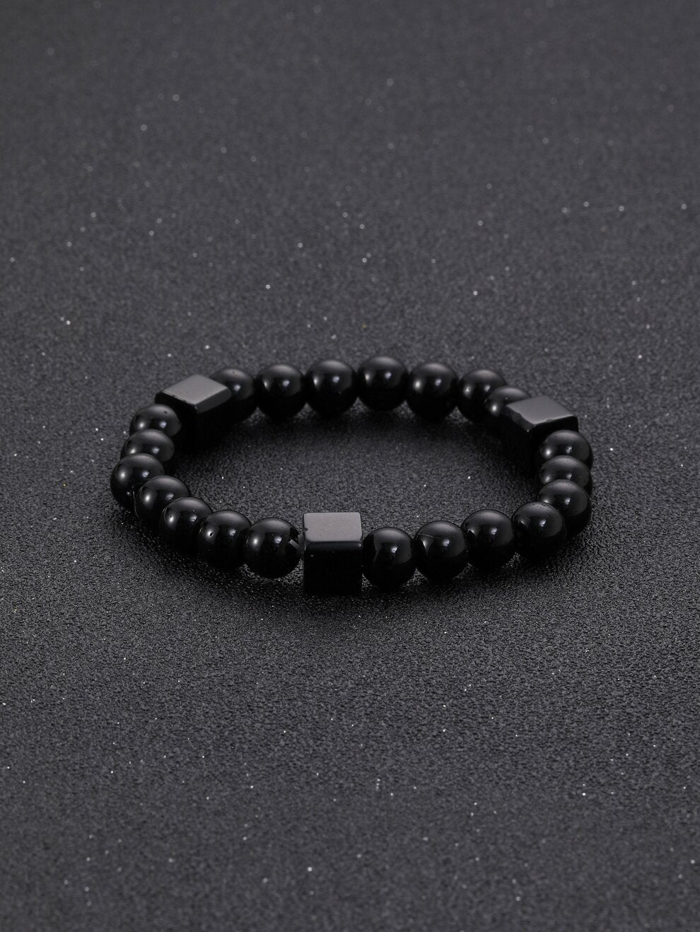 Men Cube Decor Beaded Bracelet Glass Fashion Punk Popular Jewelry Gift Personality