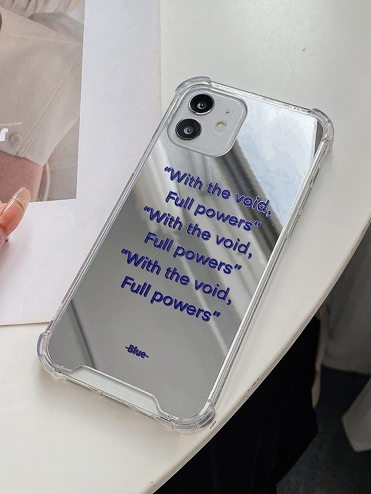 Letter Graphic Mirror Phone Case