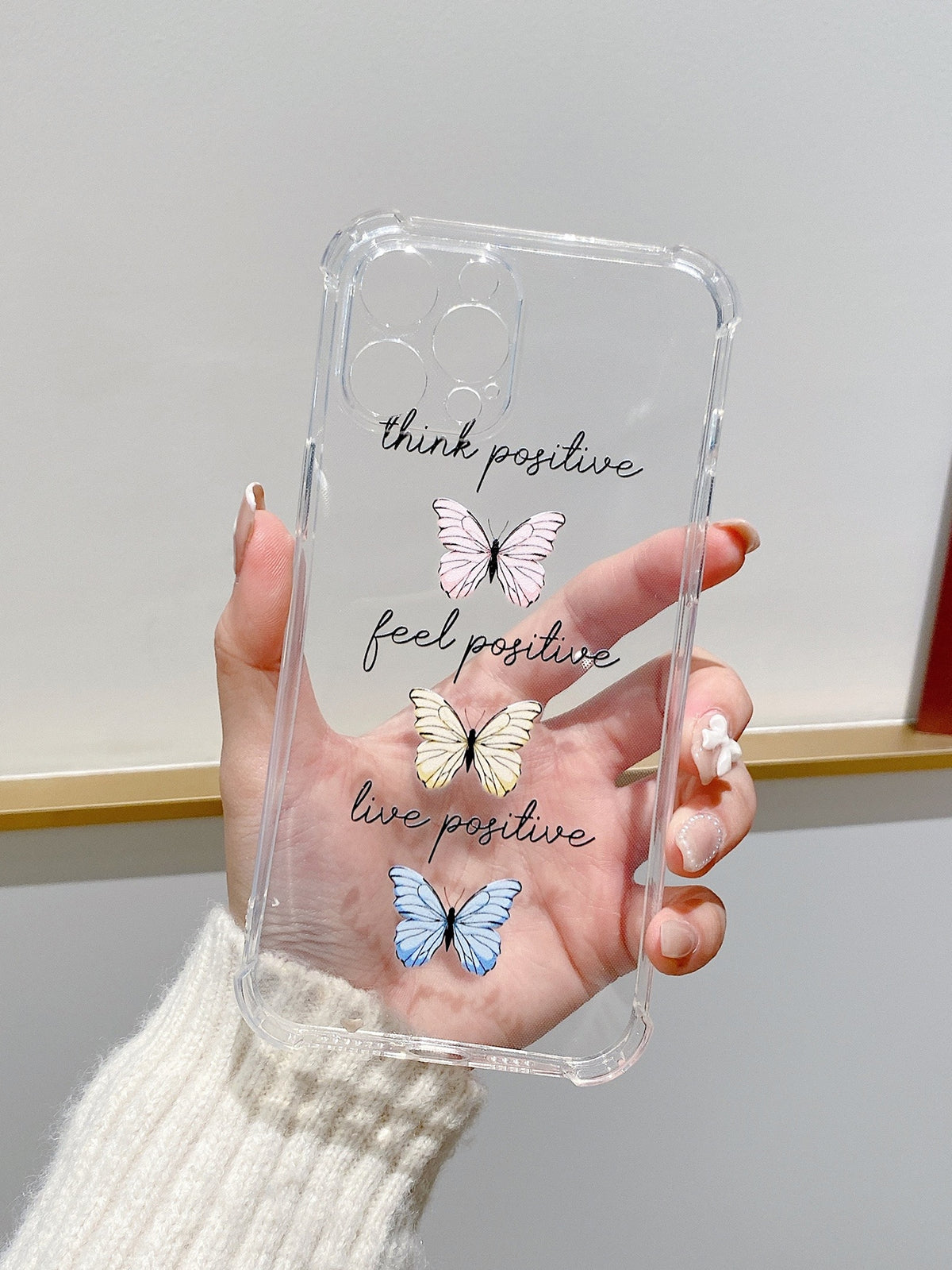 Butterfly Painted Clear Phone Case