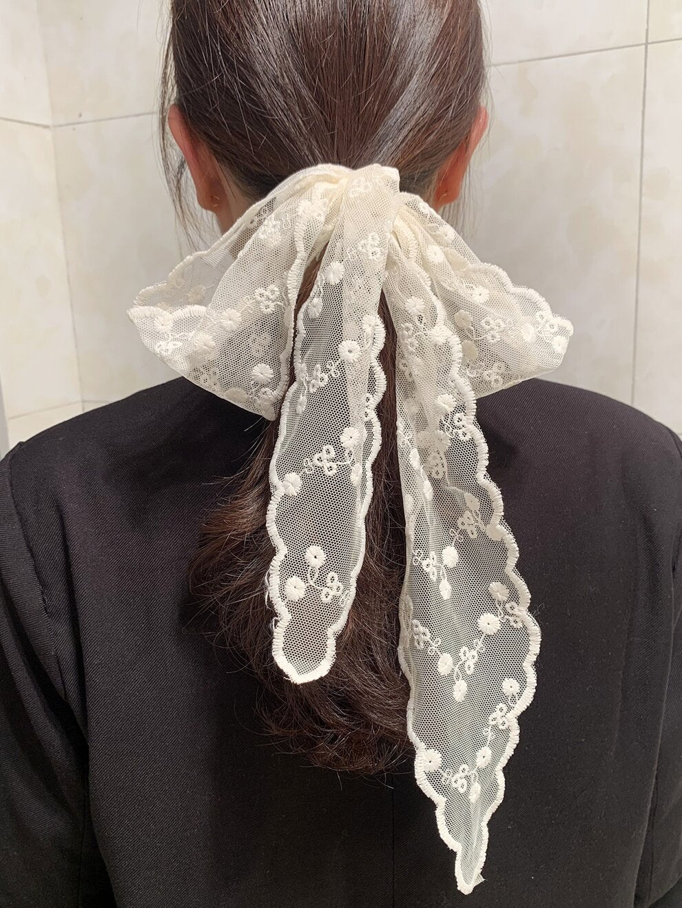 Floral Embroidered Lace Hair Band Elegant