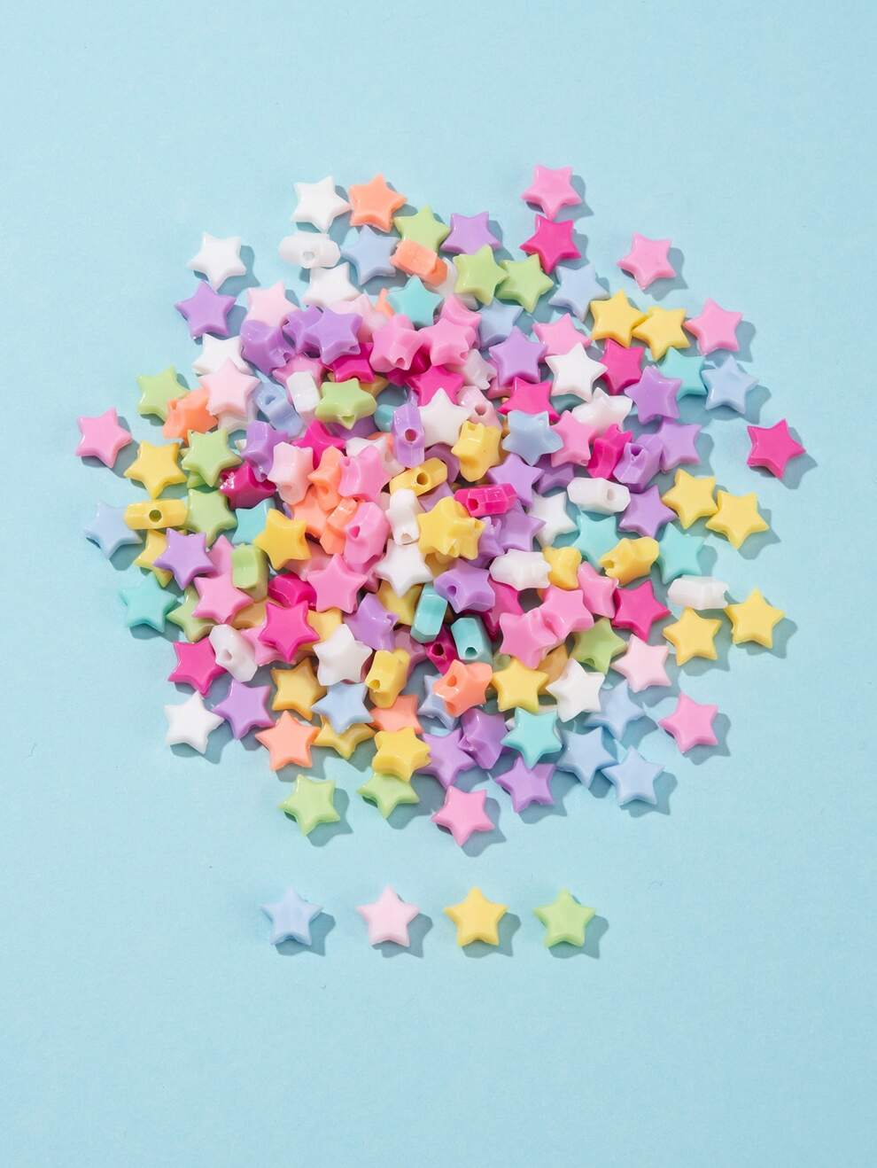 Star Shaped Mixed & Solid Color Acrylic Beads 29g About 200pcs/bag