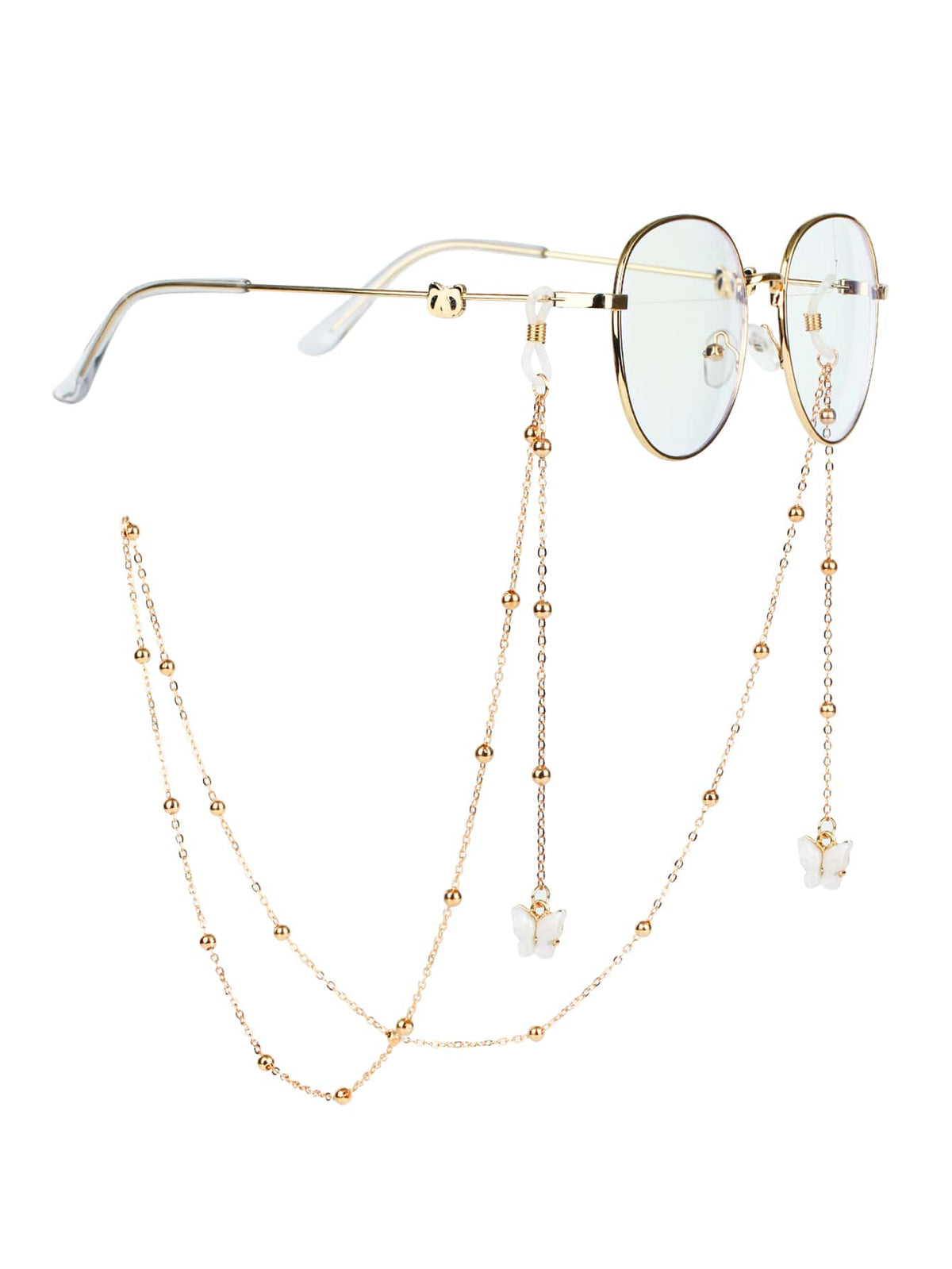 Women's Fashionable Gold Butterfly Decor Eyeglass Chain