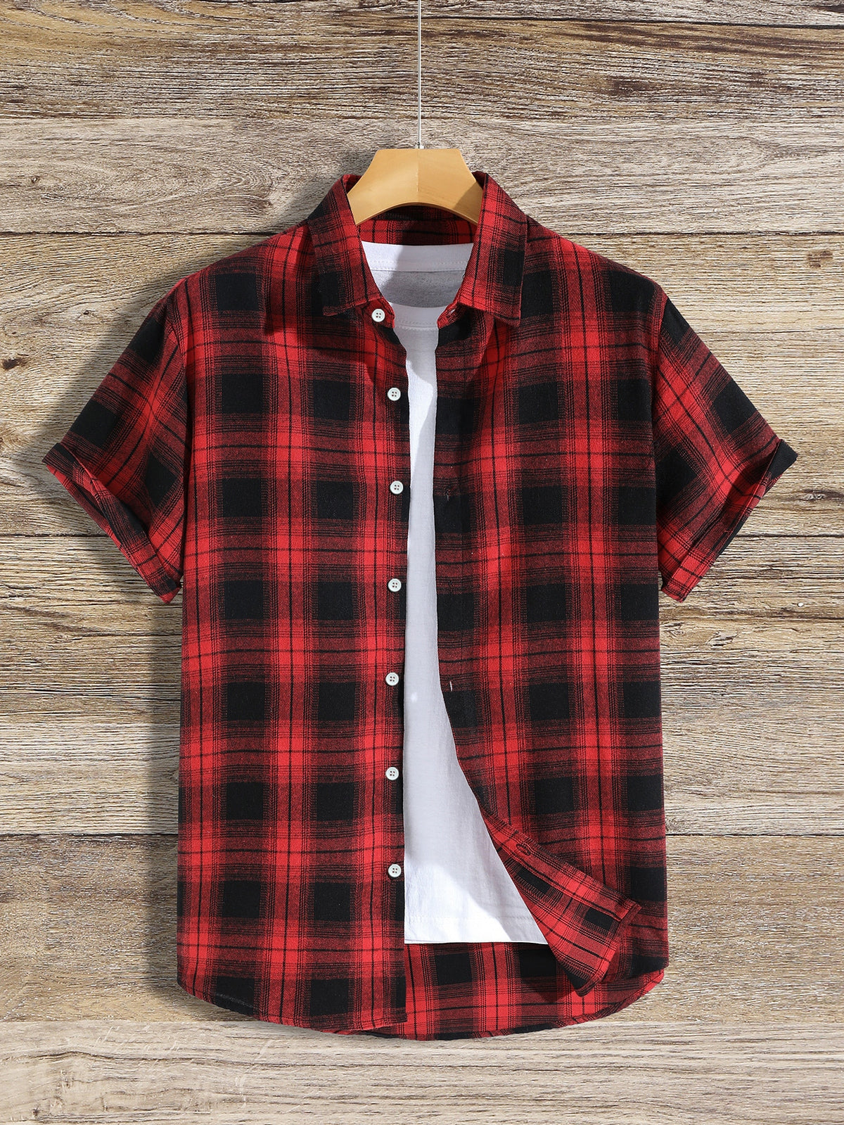 Manfinity Homme Men Plaid Print Shirt Without Tee