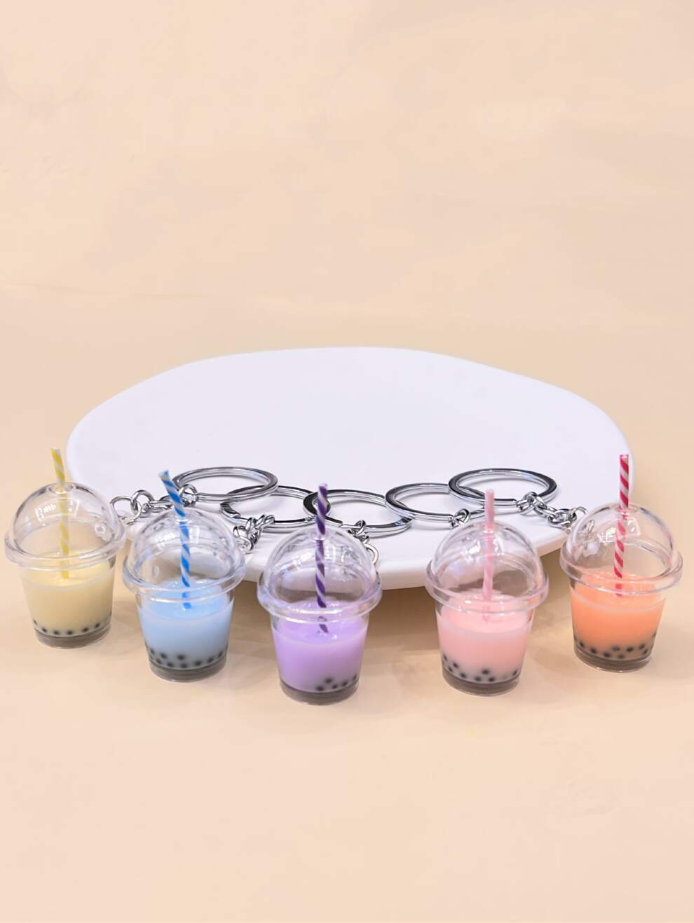 Cute 5pcs Milk Tea Charm Keychain