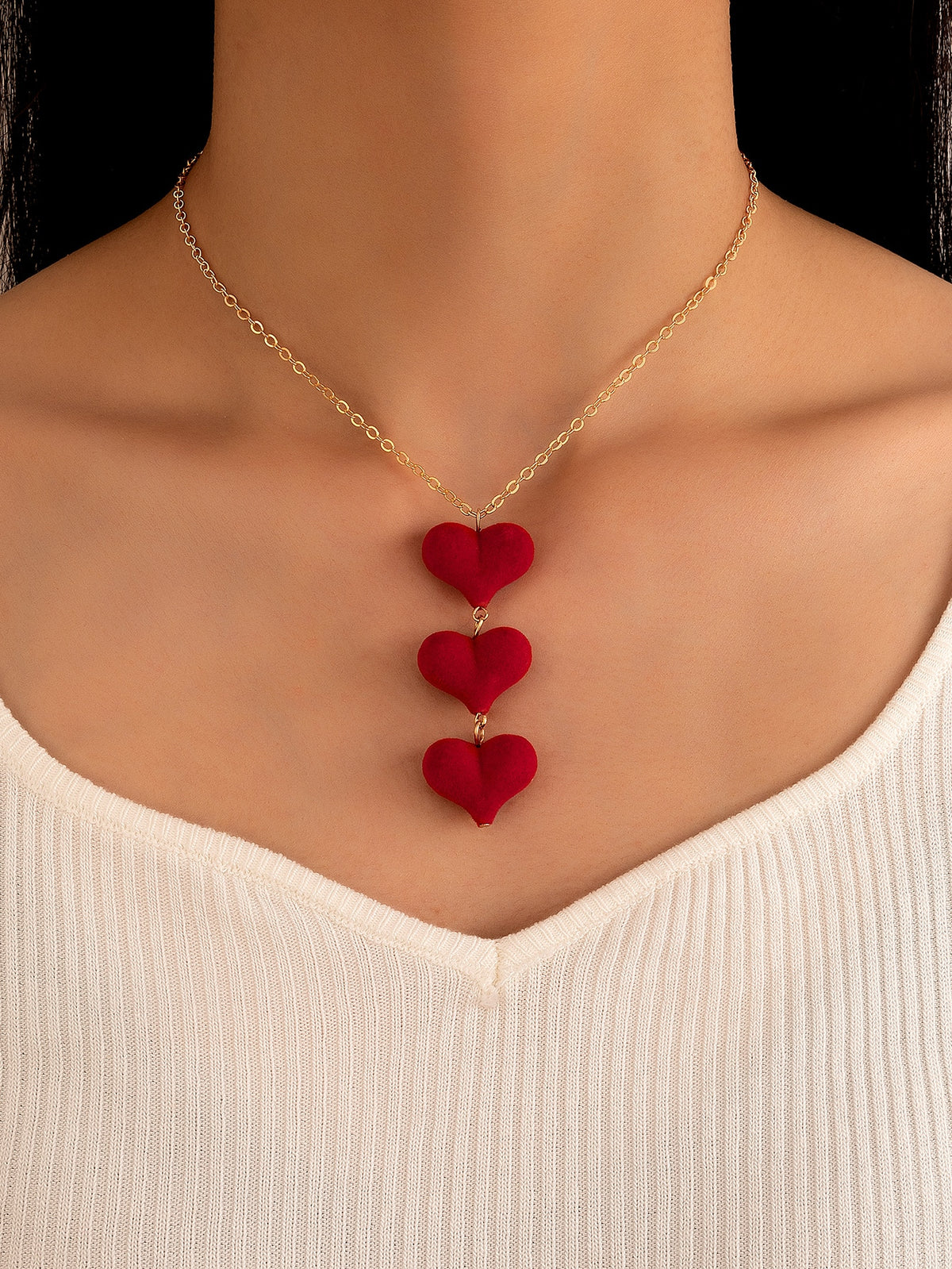 Link Heart Charm Necklace