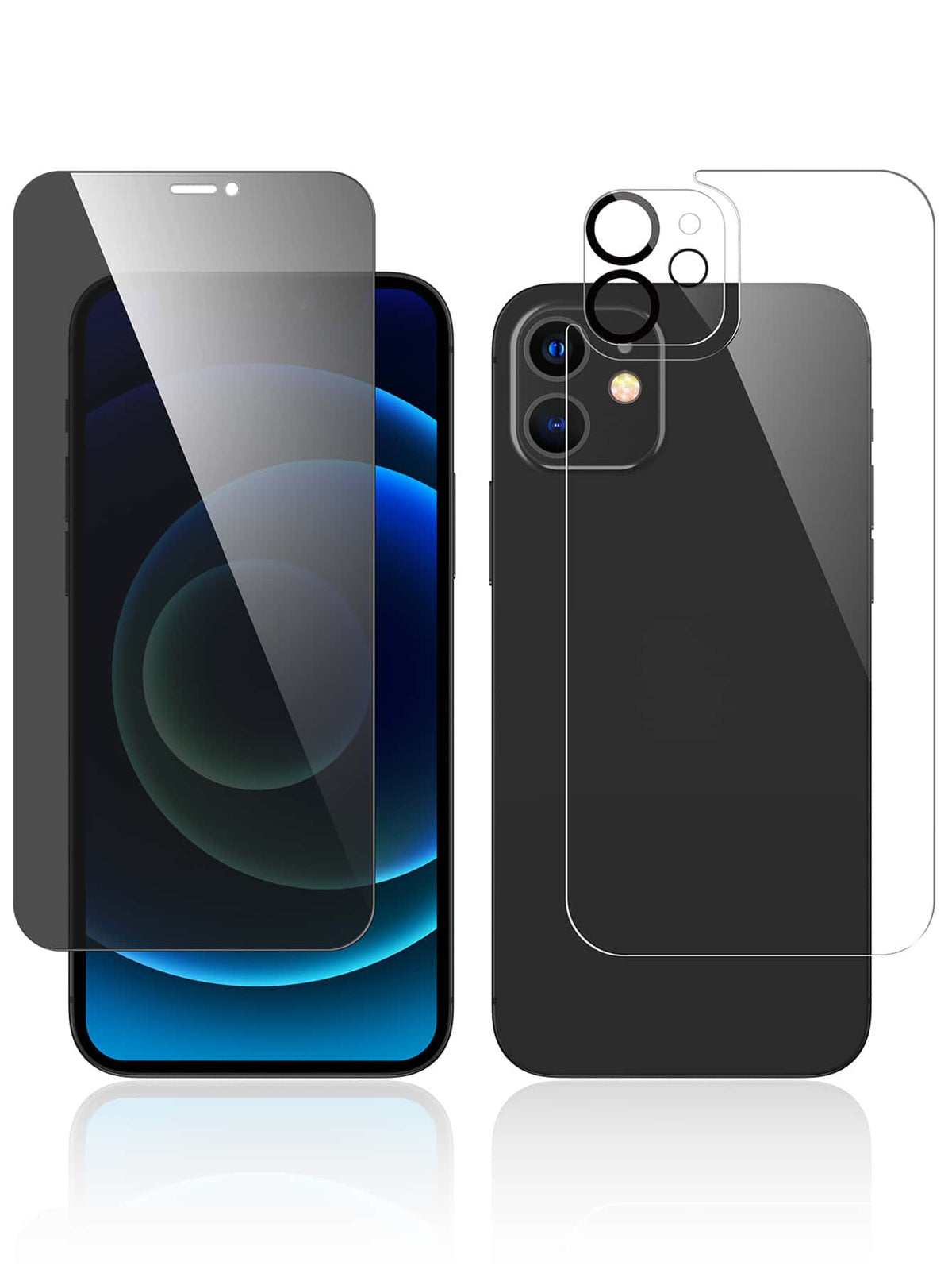 3 In 1 Compatible With Iphone 15Promax 15 15pro 15plus 14promax 14pro 14plus 13pro Max 13 13pro 12 11 Xr Protective Case Transparent With Screen Protector, 1 Tempered Glass Screen + 1 Camera Protectiv