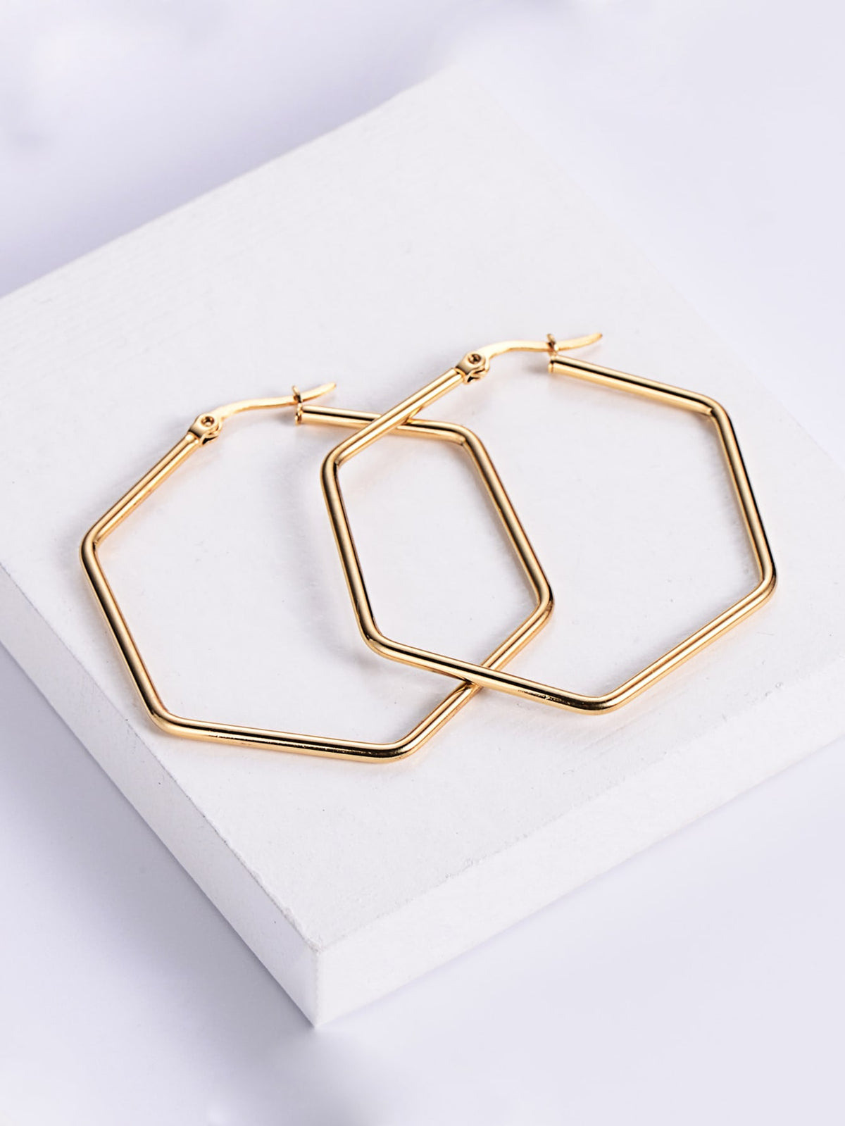 Geometric Design Hoop Earrings