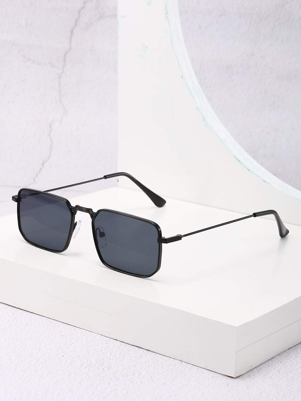 1pc Men's Metallic Frame Square Fashion Glasses Suitable For Daily Decoration Elegant Shades Accessories